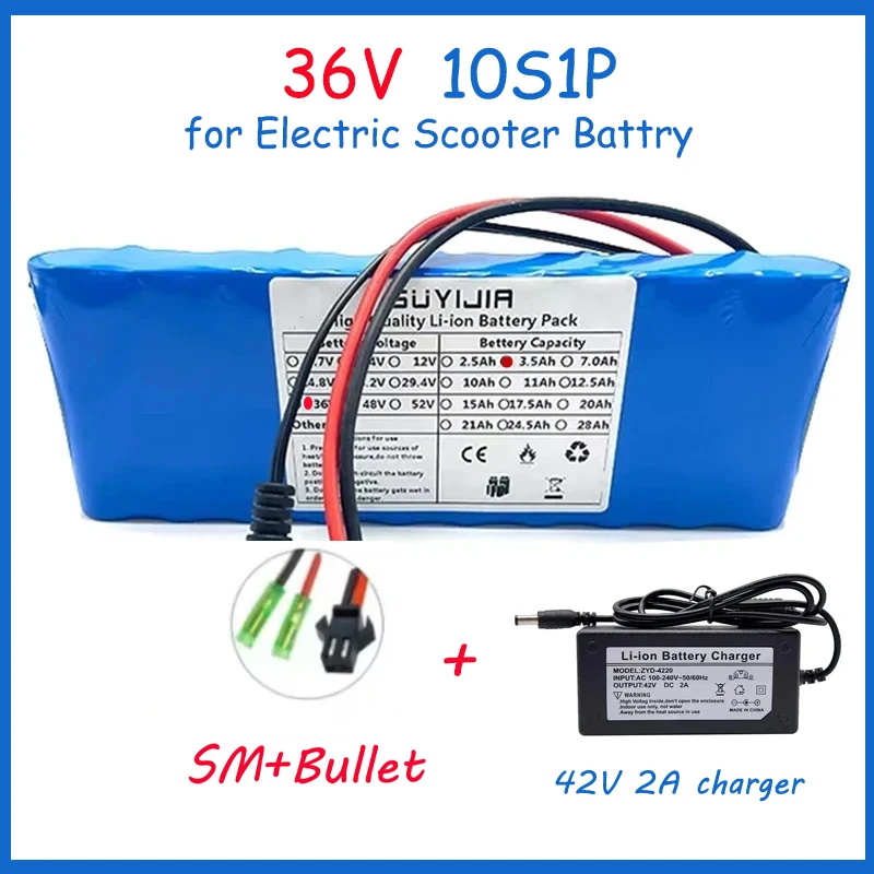 36V Electric Scooter Battery Pack 18650 Real Capacity 10S1P 3500mAh M365 Electric Scooter Scooter Expansion Battery with BMS