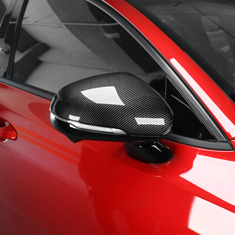 LHD RHD Fit For Kia Stinger 2018-2023 Car Carbon Fiber Rearview Mirror Cover Trim Exterior Car Modification Accessories