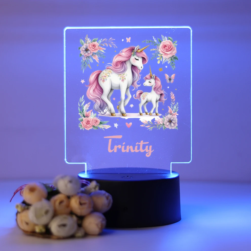 

Personalized Custom Unicorn Modern Acrylic Led Night Light Home Decor Christmas Gift Room Decor For Boys Birthday