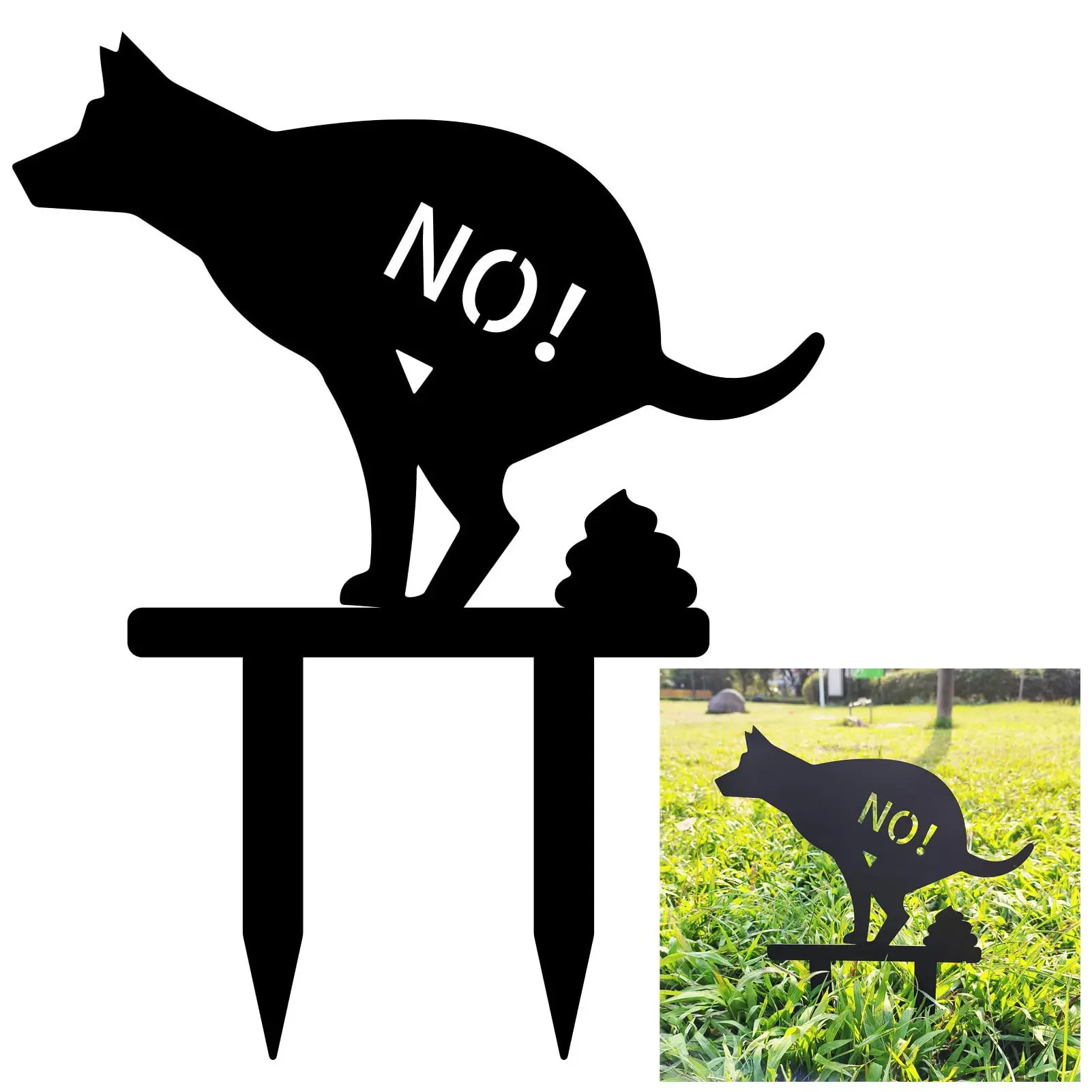 

No Dog Poop Lawn Sign Weather Proof Dog Metal Garden Stake Stop Pets from Pooping or Peeing On Your Lawn Yard Sign