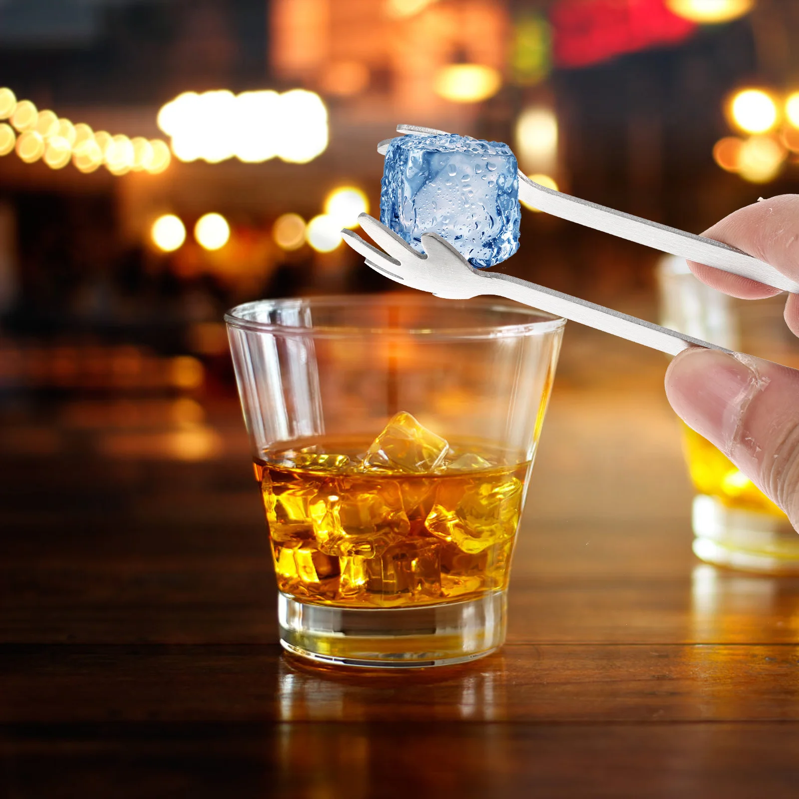 Pinzas para cubitos de hielo pequeñas de acero inoxidable, diseño de palma de dibujos animados, pinzas portátiles para servir azúcar y limón, uso doméstico, 4 Uds.