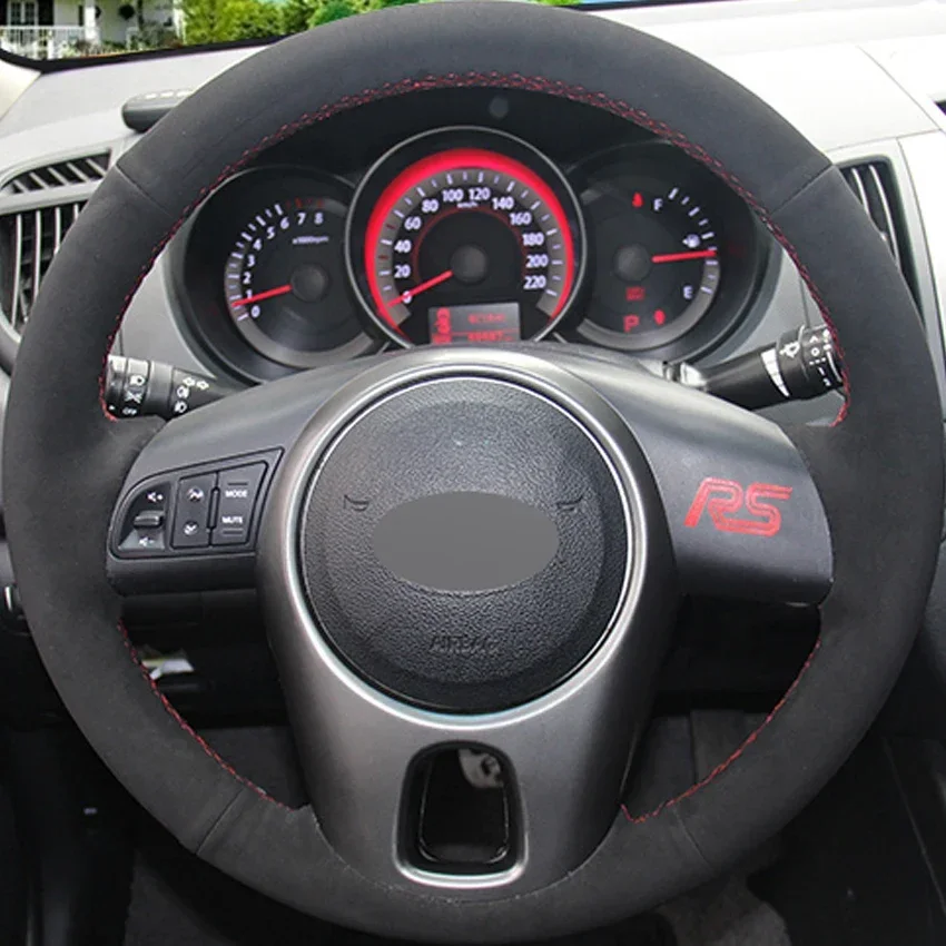 

Черный замшевый чехол на руль автомобиля своими руками для Kia Forte 2009-2014 Soul 2010-2013
