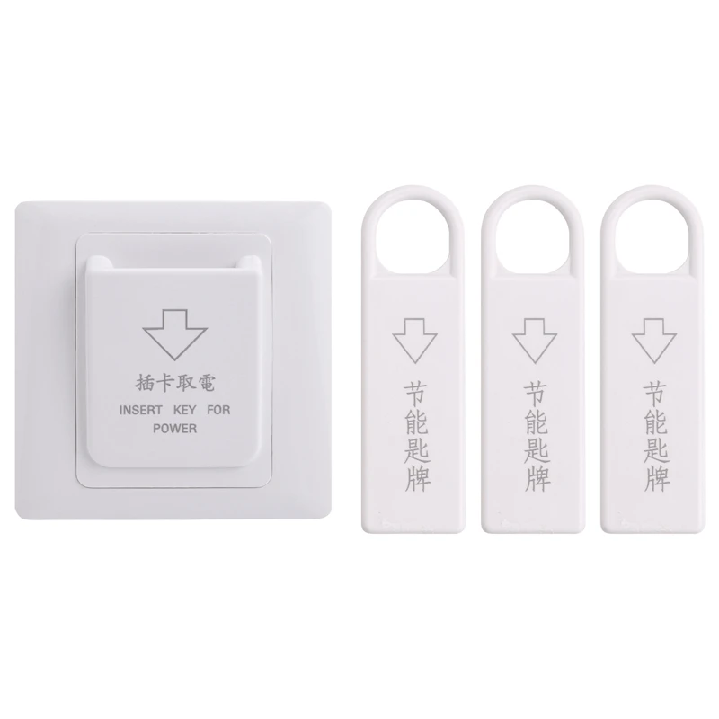 Energy Saving Magnetic Card Switch, Inserir chave para alimentação com 3 cartões, High Grade Hotel