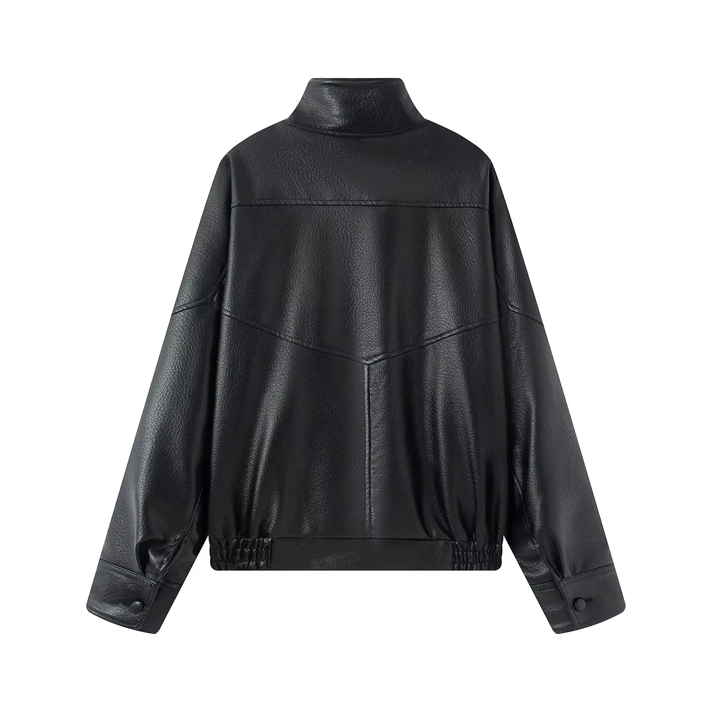 Faionable herfst nieuwe collectie dames Jaet opstaande kraag lange Sve kunstleer veelzijdige Ele Sle damesjas