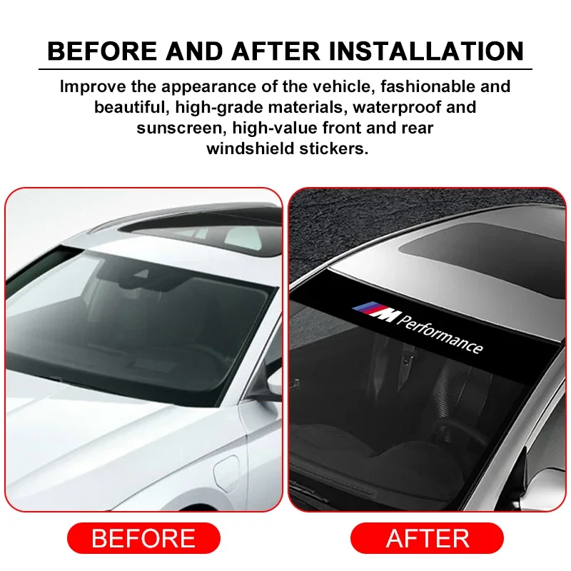 Car Front Windshield Reflective Sticker Rear Window Decals for BMW E70 E71 E85 E87 E90 E91 E92 E30 E34 E36 E39 E46 E53 60 M3 M4