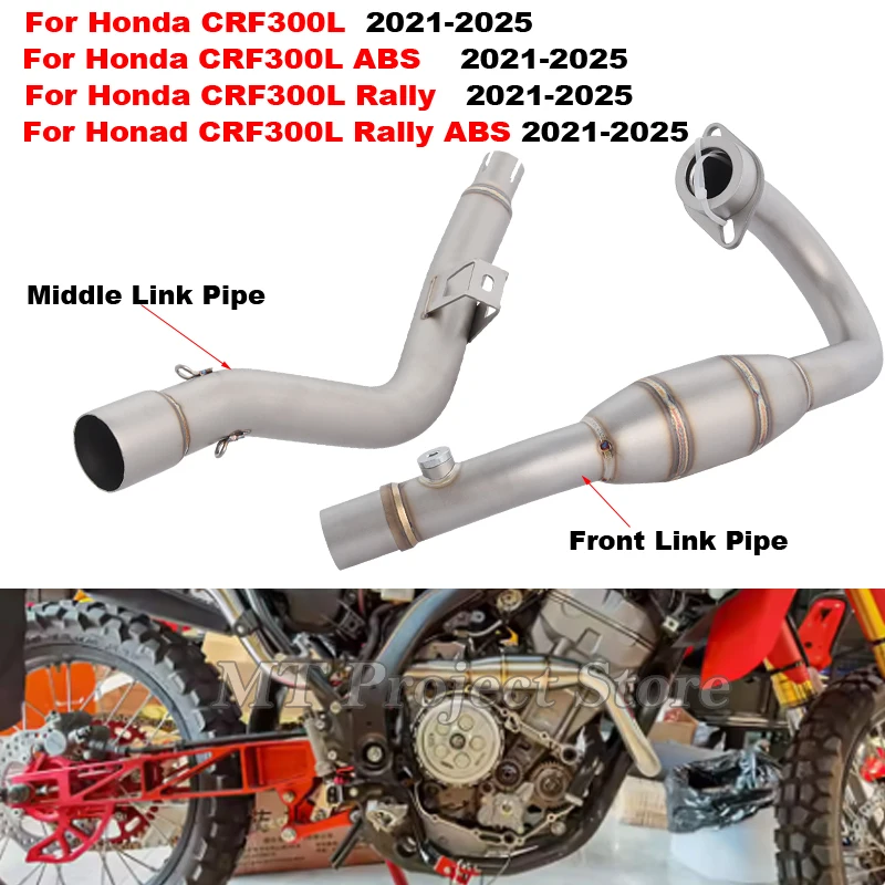 

Motorcycle Exhaust Espace Moto Full System Dirt bike Front Middle Link Pipe For Honda CRF 300L CRF300L Rally ABS 2021 - 2025