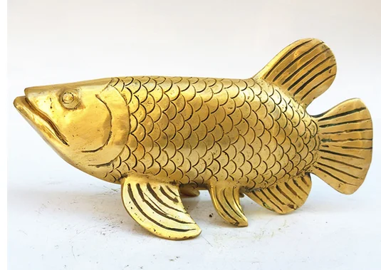 

Arts Crafts Copper Living room home gold Fish ornaments Home decoration golden fish Statue Metal crafts Seiko sculpture