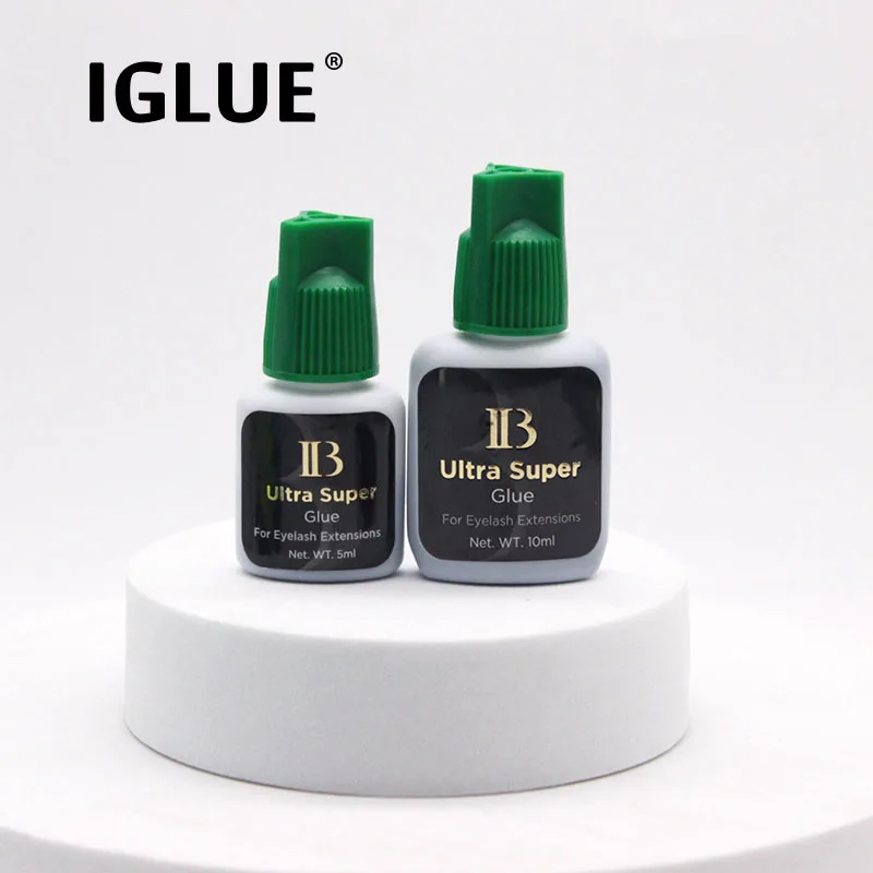 1 bottles IB Ultra Super Glue False Eyelash Extensions Supplies 2s Quick Dry 5ml/10ml Green Cap Korea Waterproof Adhesive Makeup