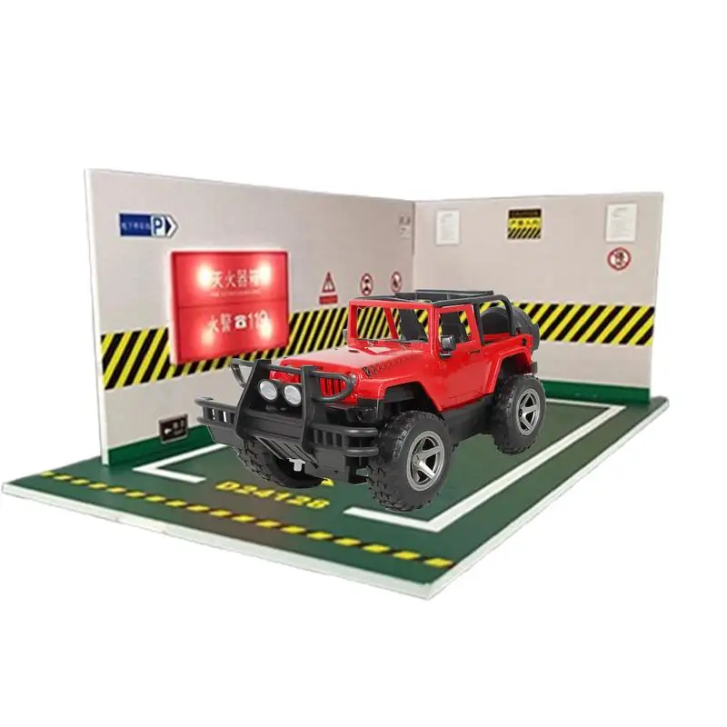 

Parking Garage Diorama 1:24 Scale Diecast Parking Garage Model With LED Light Car Model Collectibles Garage For Bedroom Living