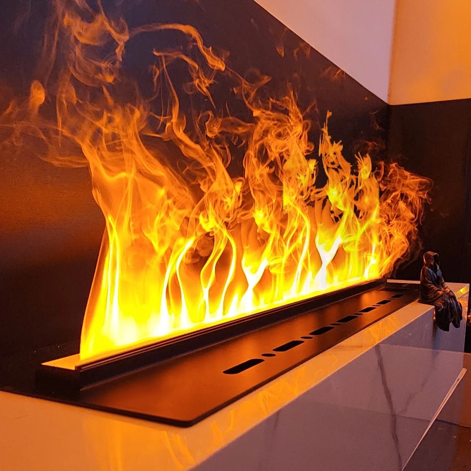 Smart 3D Atomized Fireplace LED Steam Flame Remote Control APP Simulated Water Vapor Fireplace Living Room TV Wall Home Decor