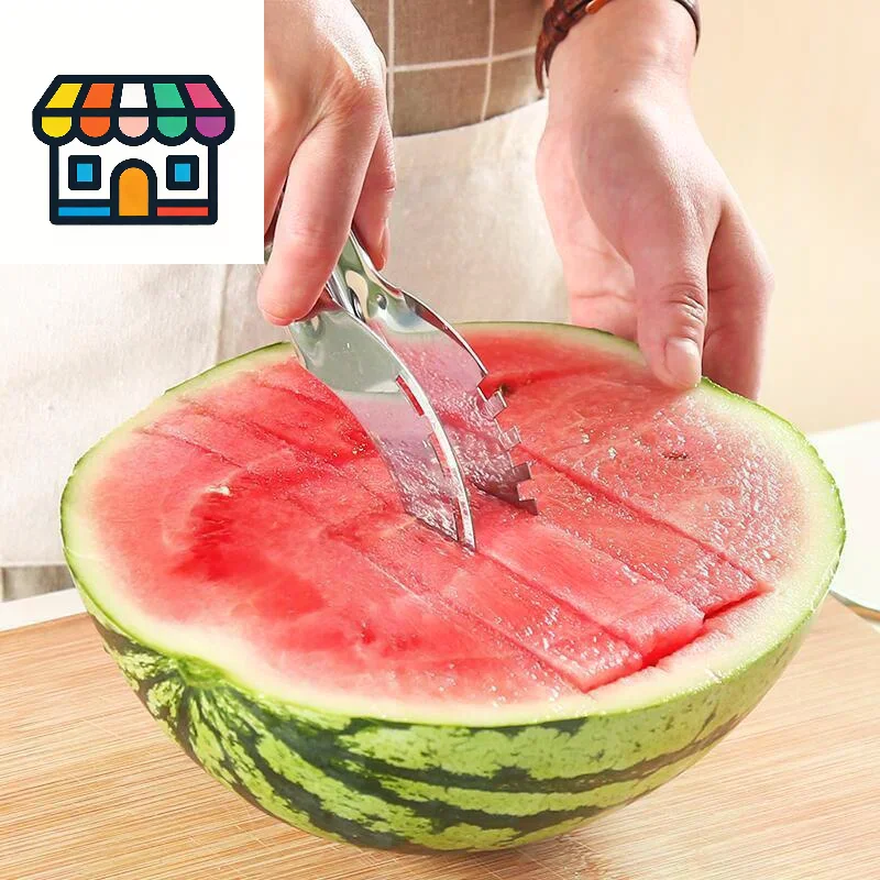 Stainless Steel Windmill Watermelon Cutter - Fruit Slicer & Digger Tool for Salad, Kitchen Gadget with Multi-Function Design