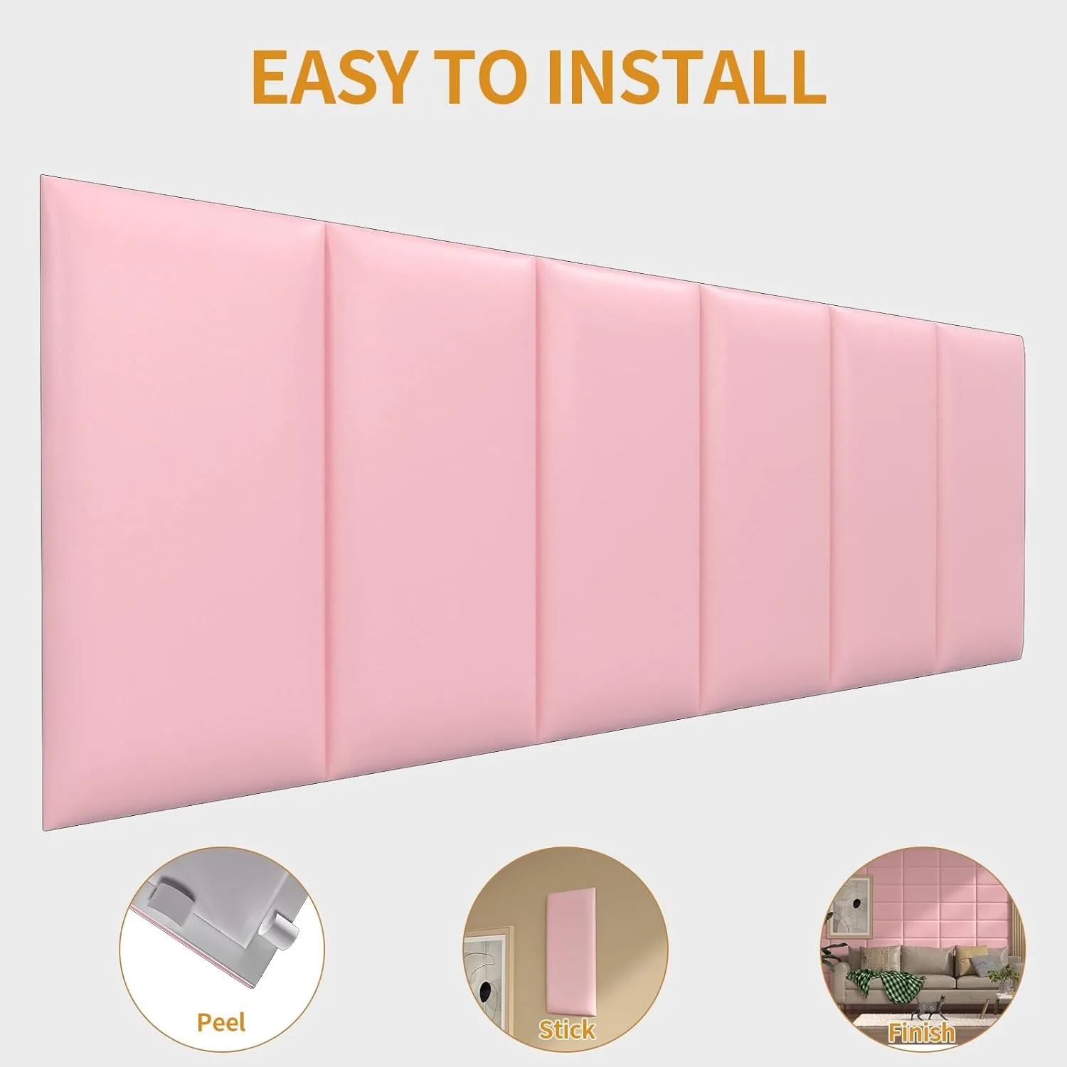 

1pc 20x40cm Peel And Stick Headboard,Upholstered Wall Panel,Headboards Wall Panel for Twin, Self-Adhesive 3D Wall Panels
