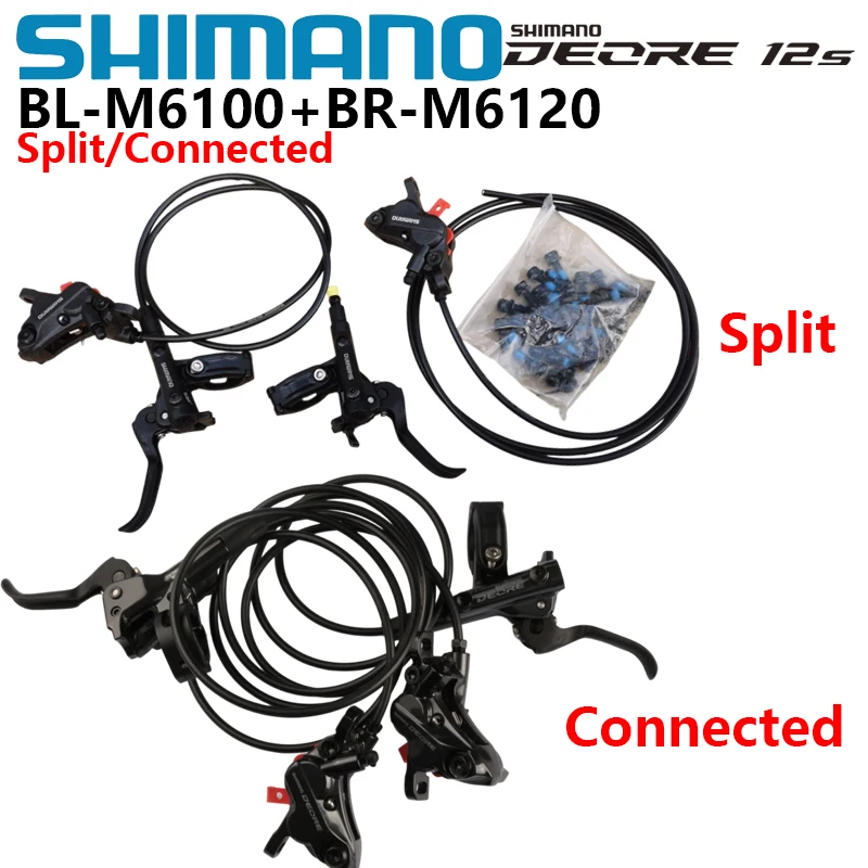 Shimano DEORE M6120 Brake BL-M6100 BR-M6120 4-Pistons Hydraulic Disc Brake Ice Tech Left Front Right Rear For MTB Mountain Bike