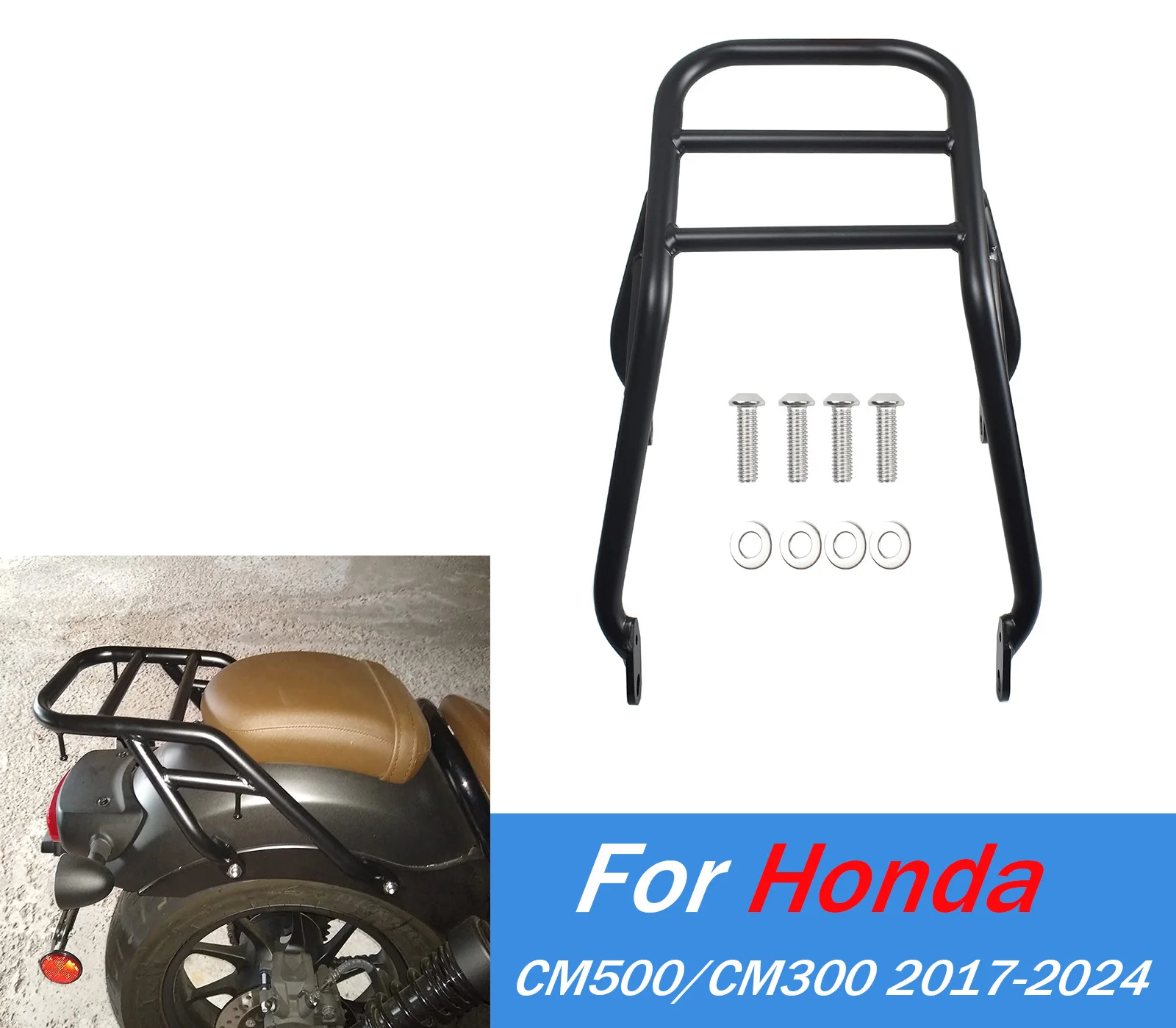 

CM300 CM500 Rear Luggage Rack For Honda Rebel CMX CM 300 500 2017-2024 Motorcycle Carrier Tail Storage Support Shelf Accessories