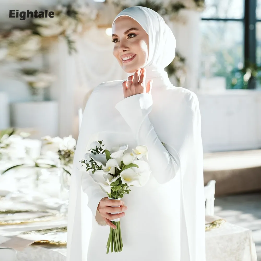 Eightale Arabic Wedding Dress Customized Ivory off the Shoulder A-Line Beaded Rhinestones Luxury Bridal Gown Bride Party Dress