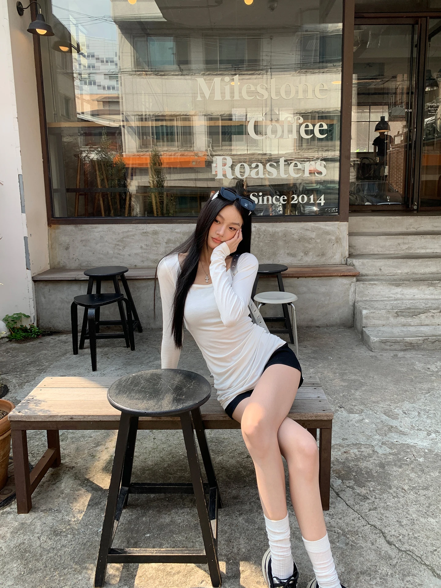 

Slim Fit Long Sve T-irt Women's Early Autumn Base irt Chic Sli Top High Sensation Comfortable Material Regular Fit