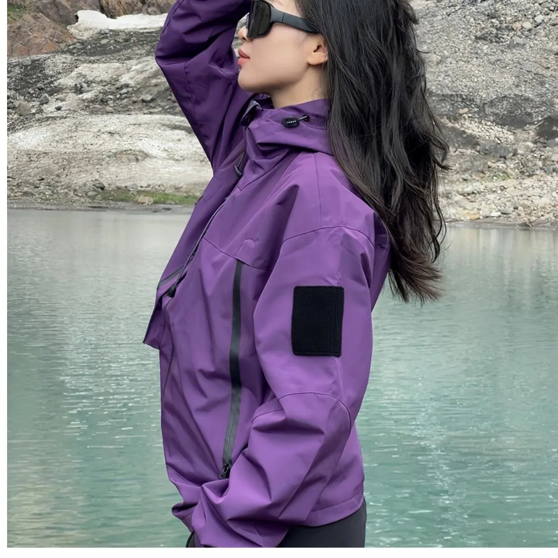 2025 autumn purple jacket men's rainstorm prevention professional outdoor sunscreen mountaineering suit women's hard shell coat