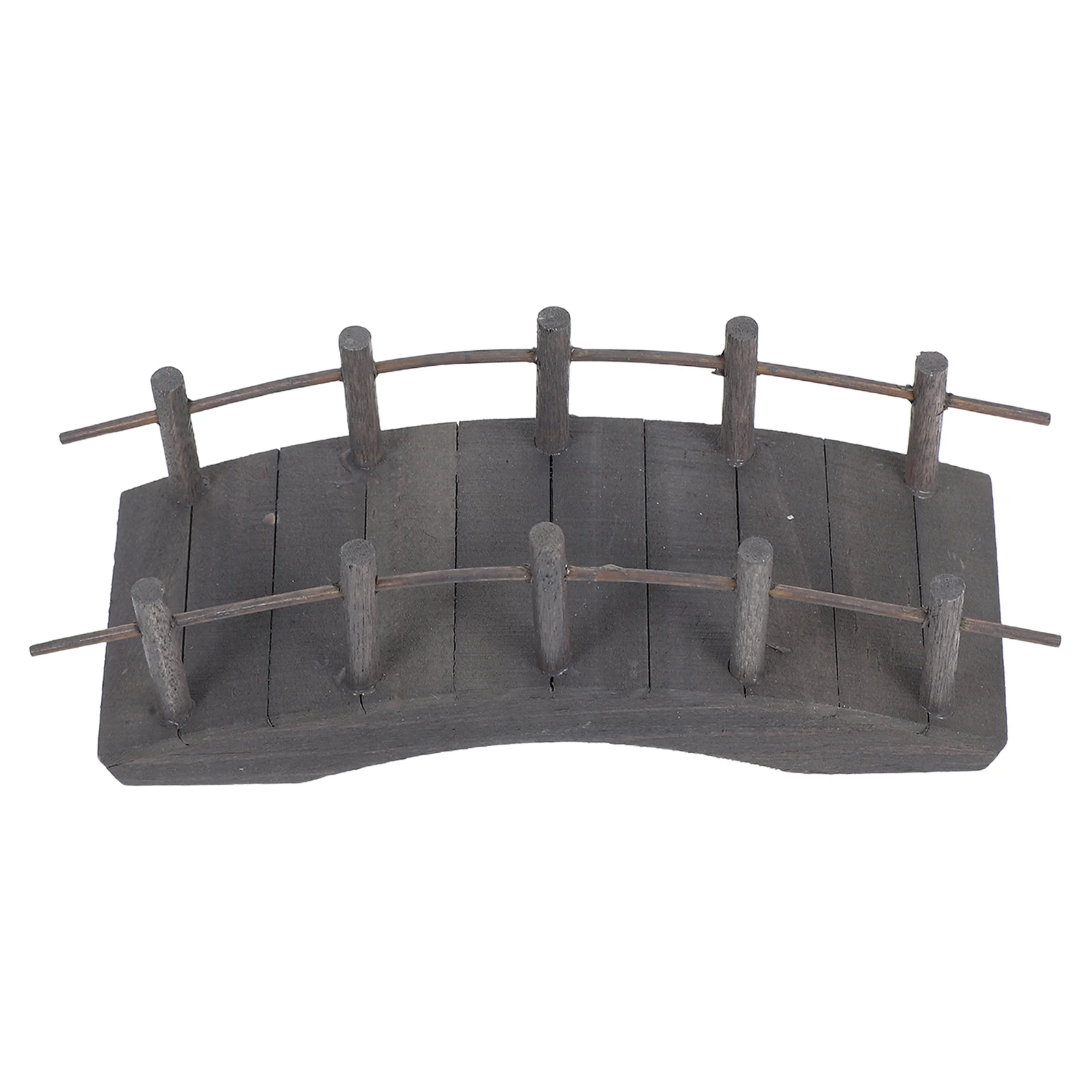

House Wooden Arch Bridge Dollhouse Accessories Fairy Garden Micro Landscape Grey