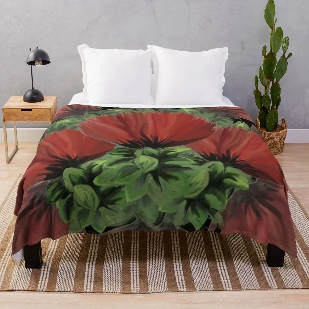 

Lei of Lehua Throw Blanket Multi Use Warm Blanket for Living Room Bedroom