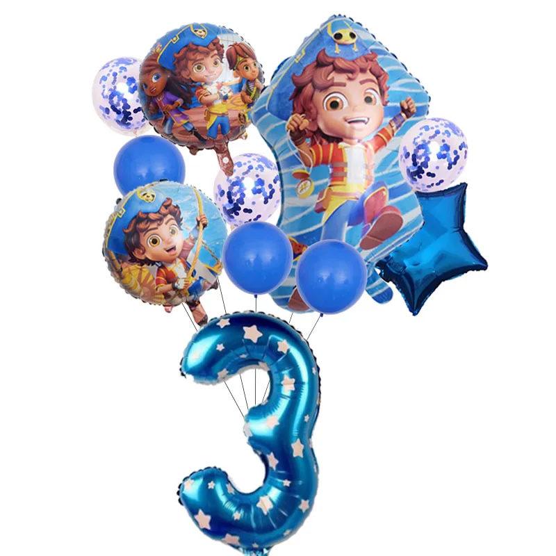 Nova quebra dos desenhos animados através do jogo helium ballon crianças menino faovr aventura tema festa de aniversário decoração do bebê folha de chuveiro balão