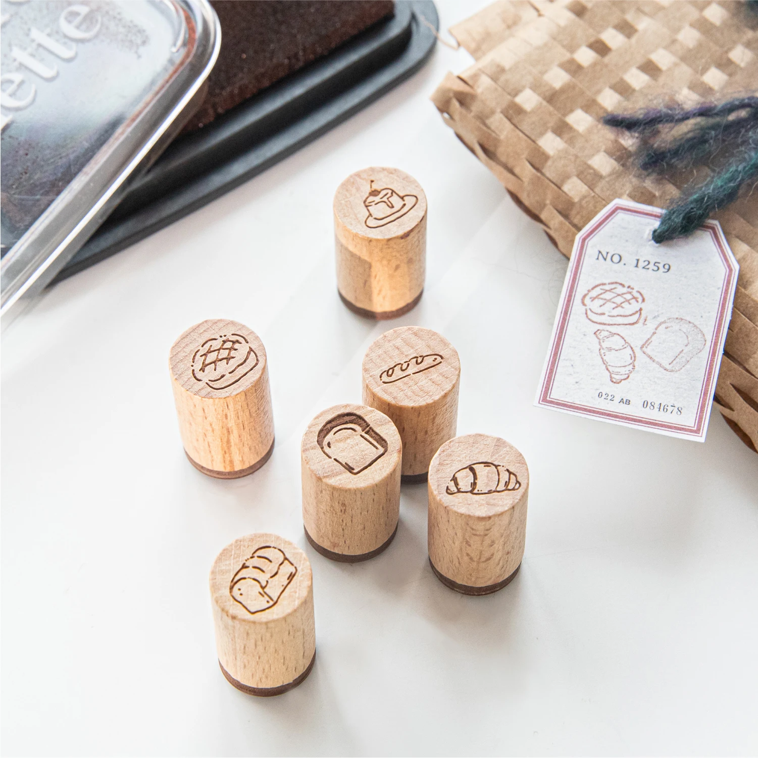 Mini artisanat mignon estampage pain grillé café conception Scrapbooking fournitures bricolage passe-temps indésirable Journal décoration timbres en bois
