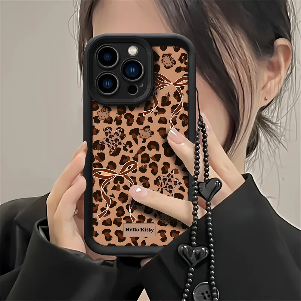 Cute HelloKitty Hand Wrist Strap Phone Case For iPhone 17 16 11 12 13 Pro Max 14 15 Plus ProMax XR 7 8 With Lanyard Melody Cover