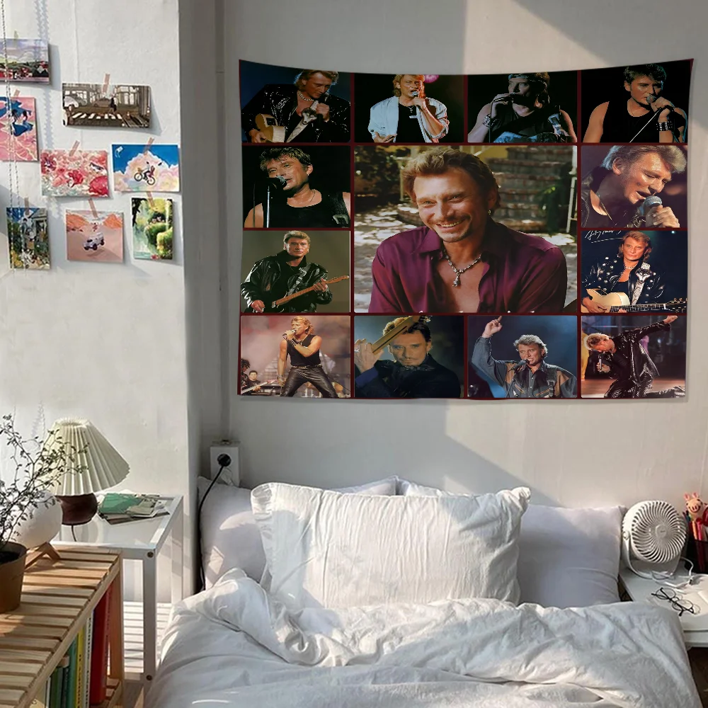 French rock star Johnny Hallyday DIY Wall Tapestry Hanging Tarot Hippie Wall Rugs Dorm INS Home Decor