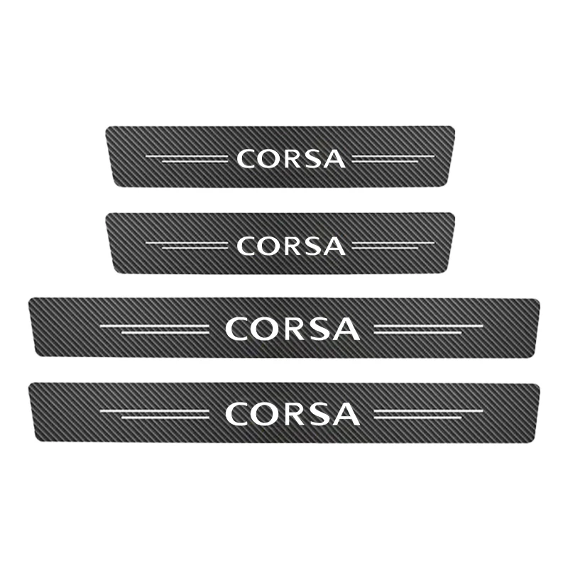 4pcs Carbon Fibre  Protection Sticker For opel ASTRA CORSA Mokka OPC Anti Stepping Strip Protection Sticker Modified Decoration