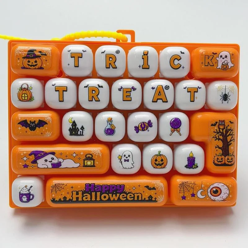 Halloween Limited Edition 26‑Key Mini Keyboard Pop It Keychain Portable Backpack Charm Stress Relief Push Pop Fidget Toy Gift view 5