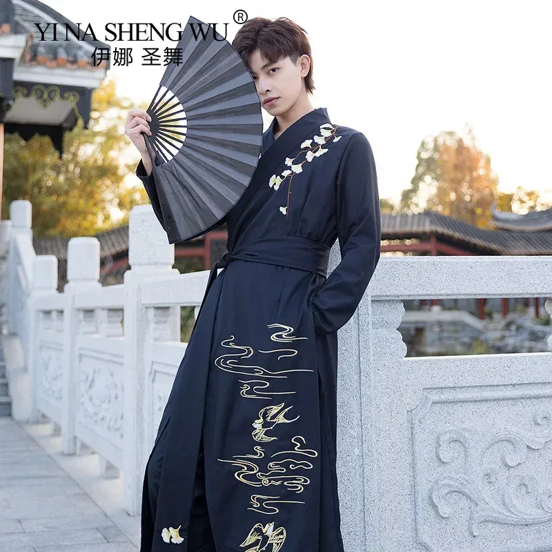 Sky06 امرأة شرقية ملابس هانفو الصينية التقليدية أزياء الساموراي اليابانية التأثيرية بدلة تانغ القديمة المبارز Femal66liU&