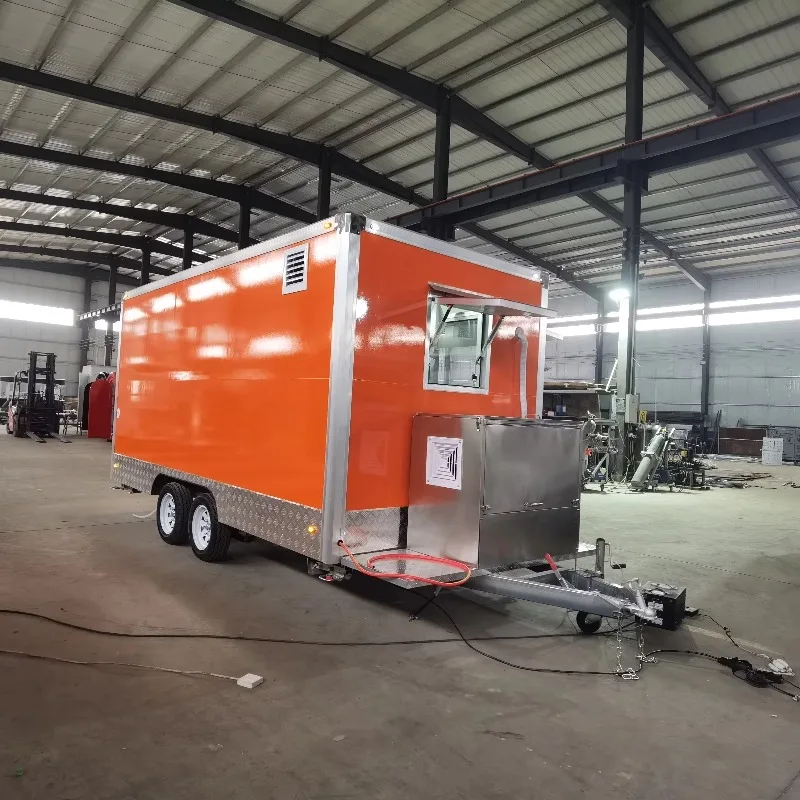 Customized Mobile Food Trailer Customizable Appearance Kitchen Equipment Europe Fast Food Truck Ice Cream Vending Van For Sale