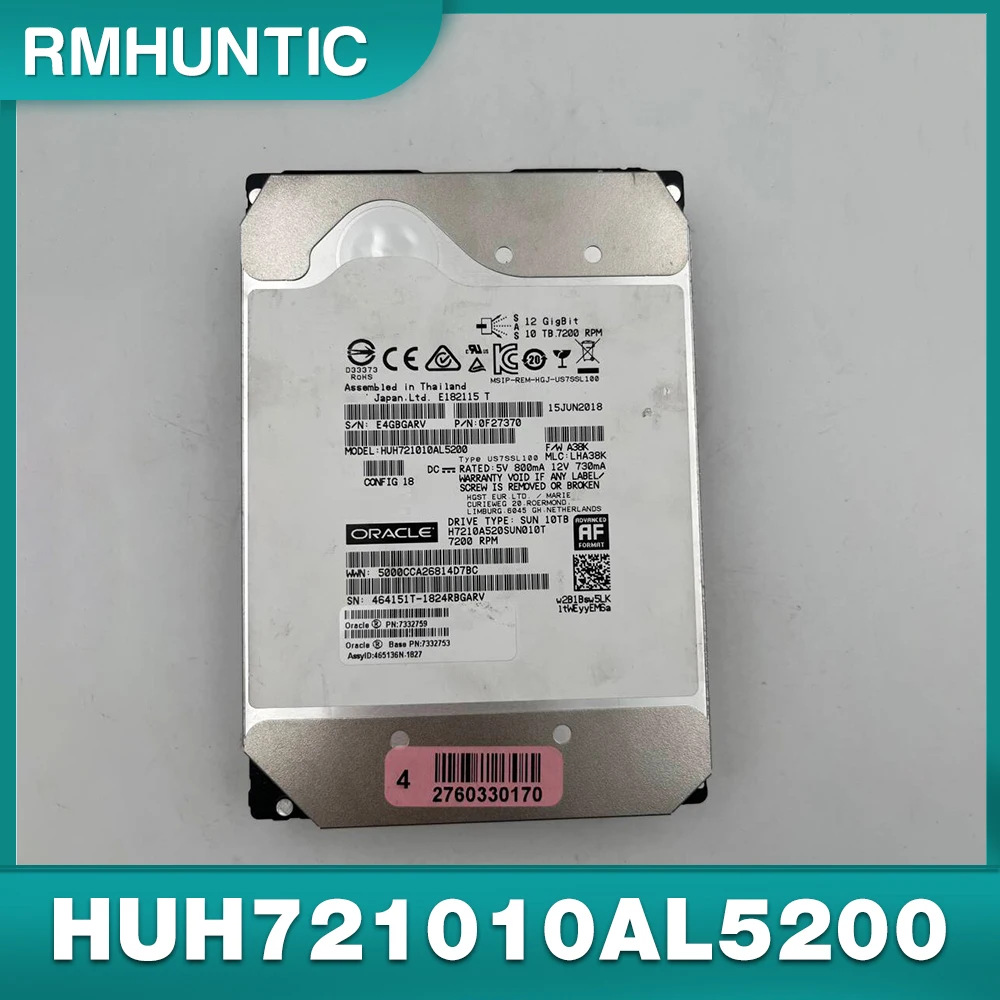 10TB For HGST Ultrastar 10T SAS 12G 7200RPM 256MB 12Gb/s 3.5" Hard Disk HUH721010AL5200