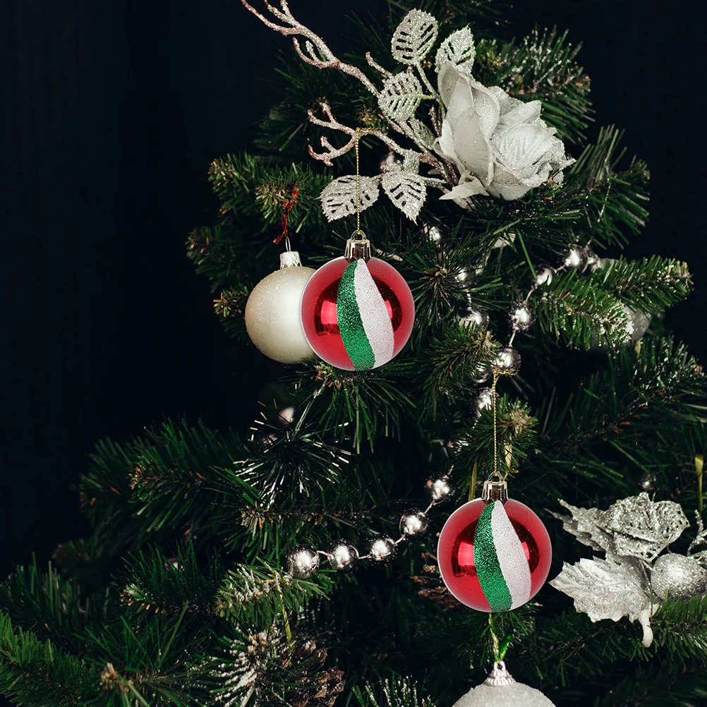 

18pcs Christmas Ball Hanging Ornament Xmas Tree Decor Space-Saving Plastic Ball Ornaments For Holiday Home Office Party