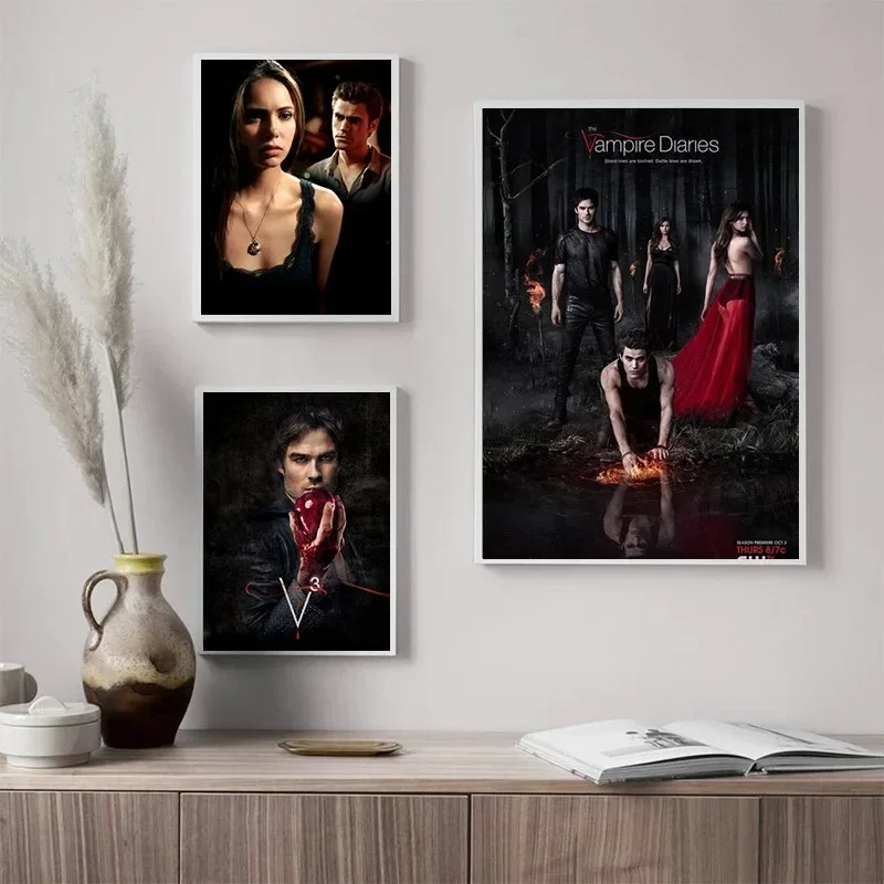 Canvas Painting Classic Movie TV The Vampire Diaries Wall Art Picture Poster Bedroom Living Bar Sofa Decor Home Decor