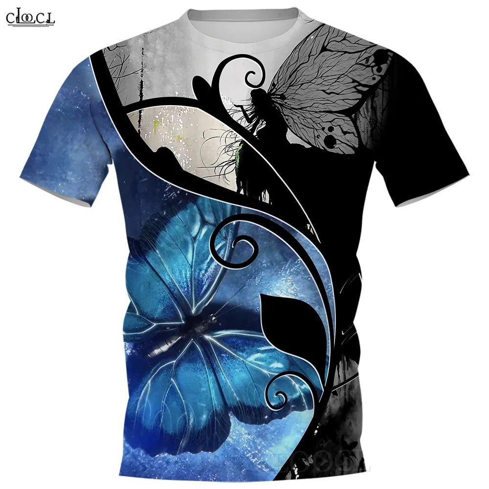 

CLOOCL Мужская футболка с 3D графикой и принтом бабочки, детские модные топы для мальчиков и девочек, женские футболки с короткими рукавами, молодежная мужская одежда