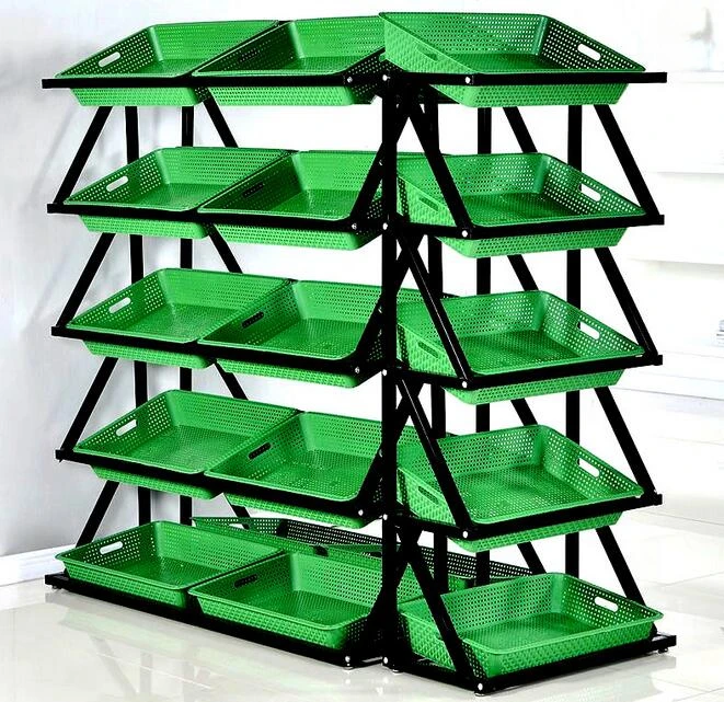 Vegetable supermarket commercial display rack fresh multi-layer metal and vegetable rack fruit rack fruit shelf