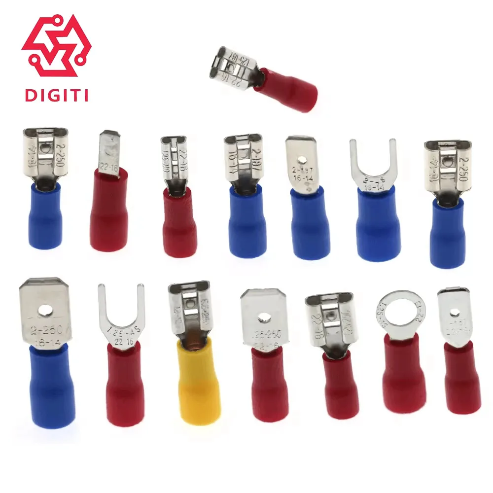 280pcs 와이어 커넥터 키트 남성 여성 절연 터미널 콜드 크림프 터미널 모듬 크림프 터미널 스페이드 버트 커넥터 키트