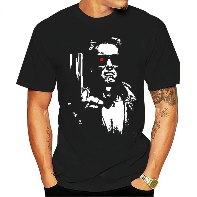 Camiseta con estampado de Terminator Schwarzenegger para hombre, Camisa con cuello redondo, moda urbana, estilo de ropa, novedad