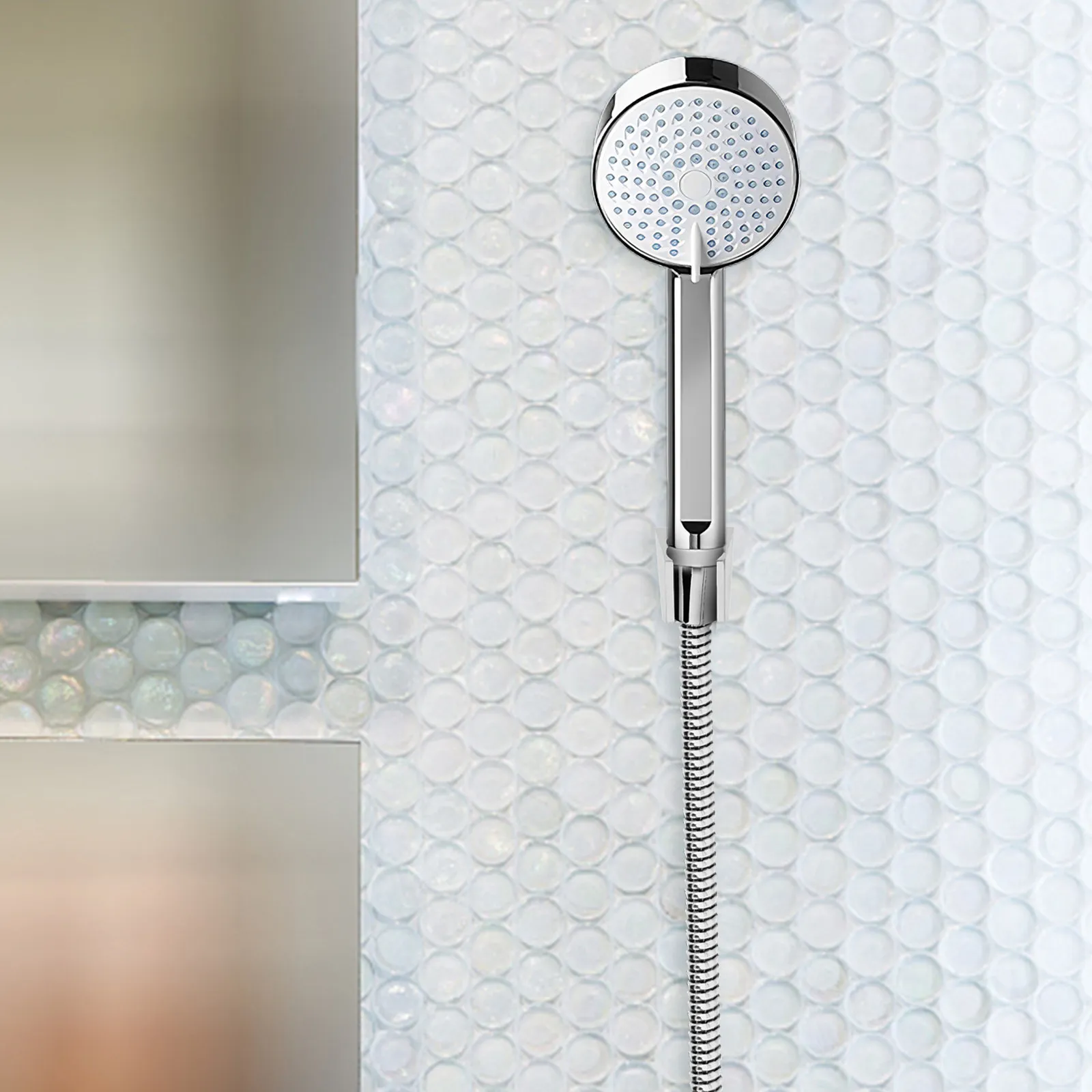 2pcs Stainless Steel Shower Head Holder Adjustable Spray Head Fixing Base Bathroom Supplies For Handheld Nozzle Bracket