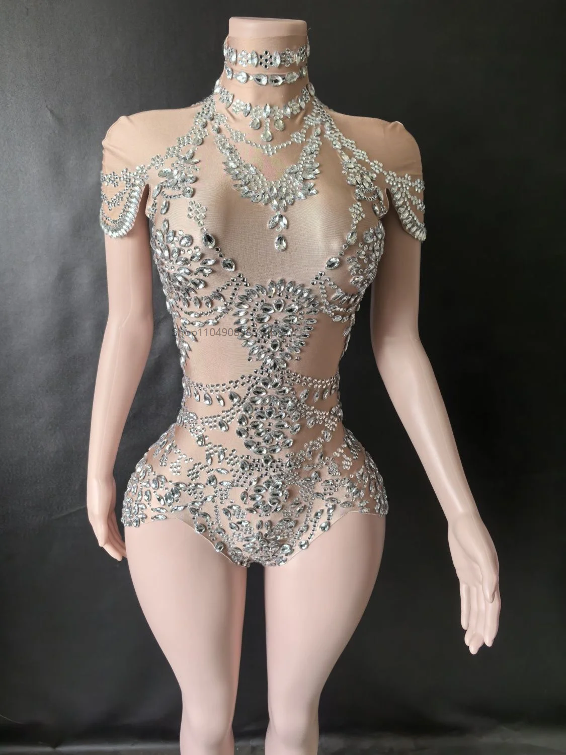 

New Rhinestones Bodysuit Pole Dance Performance Clothing Party Rave Outfit Club wear Stretch Drag Queen Costume