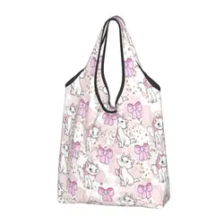 Borse per la spesa personalizzate Marie Cat Cartoon Pattern borse per la spesa simpatiche borse a tracolla per Shopper borsa portatile di grande capacità