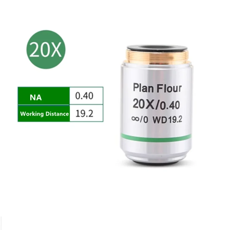 Plan Flour Semi-apochromatisch Infinity Objectief Lange werkafstand Parfocaal 60 mm M26 Microscopio Accessoires
