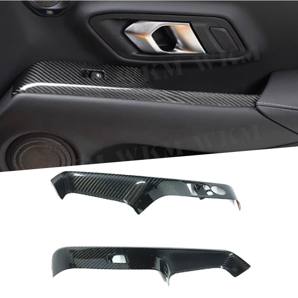 

For Toyota Supra A90 2019+ Carbon Fiber Door Window Switch Panel Cover Interior Accessories