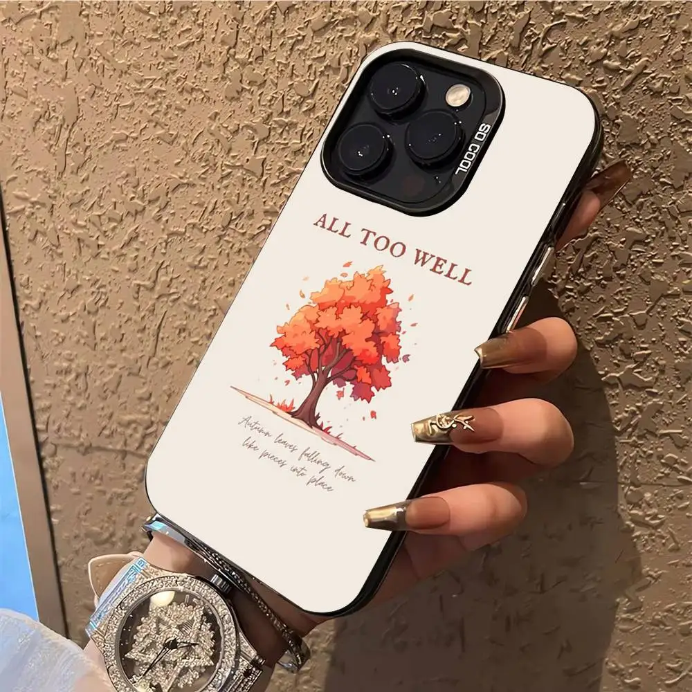 حافظة هاتف All Too Well Lyrics لهاتف iPhone 17,16,15,14,13,12,X,8,Pro,Max,Plus,E,SE4,Air,Mini IMD أسود غير لامع