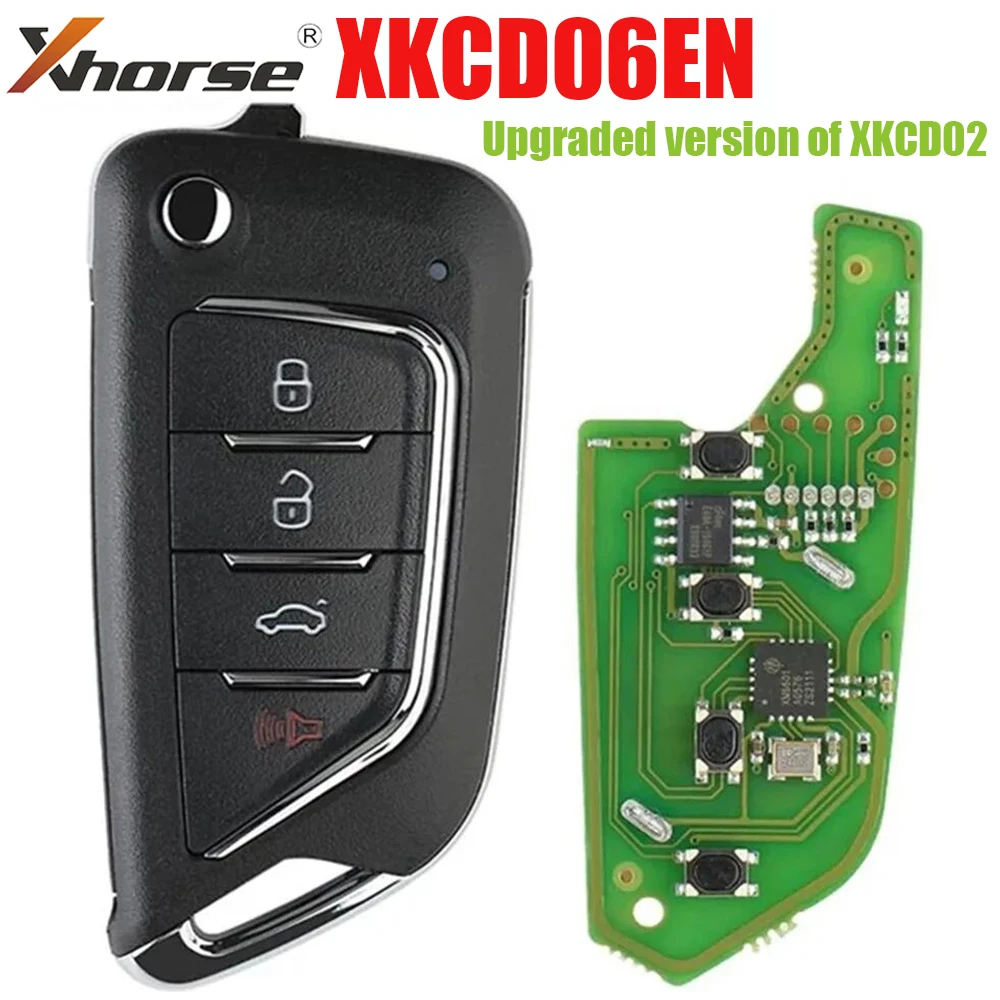Xhorse 5/10/20pcs  XKCD02EN XKCD06EN Universal Wire Remote Key Fob Flip 4 Button For Cadillac Style For VVDI Key Tool 5Pcs/Lot