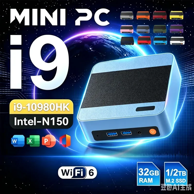 2026 Mini PC Intel Core I9 10980HK Windows 11 Small Pocket Cmputer 16GB RAM 1/2TB SSD WIFI6 BT5.2 4K Desktop PC Gaming Computer