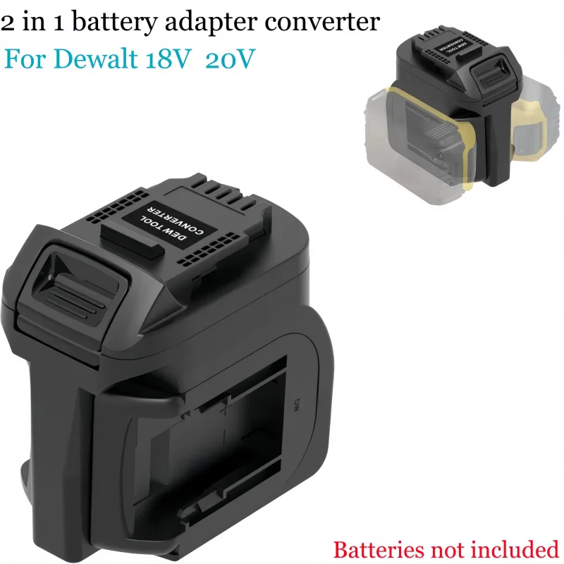 

Преобразователь адаптера батареи 2-в-1 для литий-ионных аккумуляторов Dewalt 18 В 20 В, подходит для аккумуляторных электроинструментов Dewalt 20 В