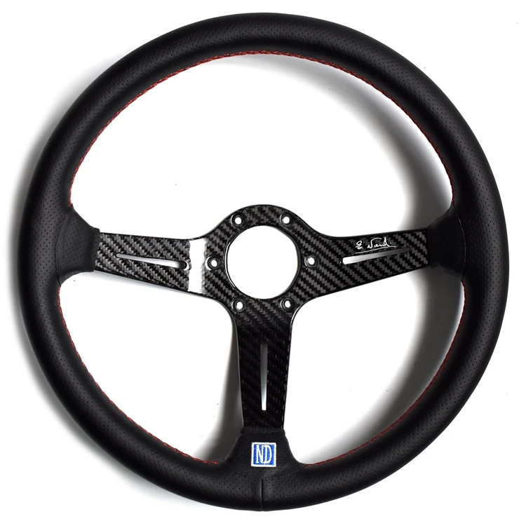 14inch 350mm Carbon Fiber Sport Steering Wheel Universal Deep Leather Car Steering Wheel