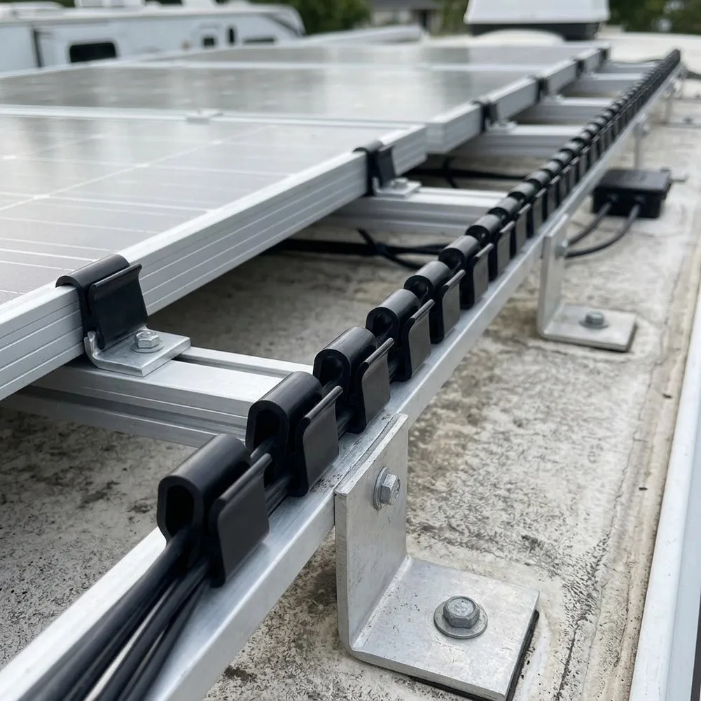 50pcs Solar for cable Clips for 2mm to 6.8mm Wires Compatible with Photovoltaic Panels and Solar Mounting Brackets
