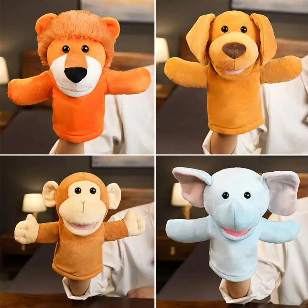 Squalo Leone Burattino a mano Cartone animato Mano morbida Dito Peluche ripiene Giocattoli Kawaii Animali di peluche ripieni interattivi Giocattoli Regali per bambini